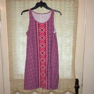 Crown & Ivy pink and white tank dress size Medium